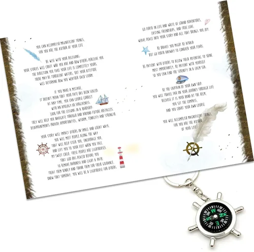 Miniatura 2 de Smiling Wisdom - Old World - Tarjeta de felicitación y recuerdo con texto en inglés «You Are The Author of Your Life»