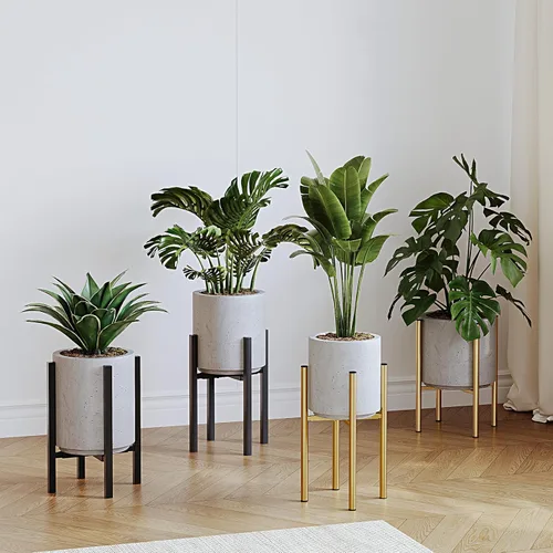 Miniatura 2 de Soporte ajustable de metal para plantas de interior, macetas de 8 a 14 pulgadas, soporte moderno de mediados de siglo, resistente carga de 160