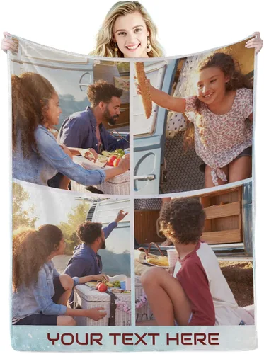 Miniatura 35 de Abybela Manta personalizada con texto fotográfico para regalos de parejas, manta personalizada con imagen, regalos para novio, novia, esposa, Foto-3