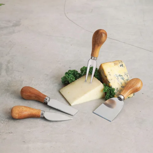 Miniatura 4 de Twine Cuchillos de queso gourmet – Juego de cuchillos de acero inoxidable – Herramientas de charcutería accesorios para tabla de quesos – Acero