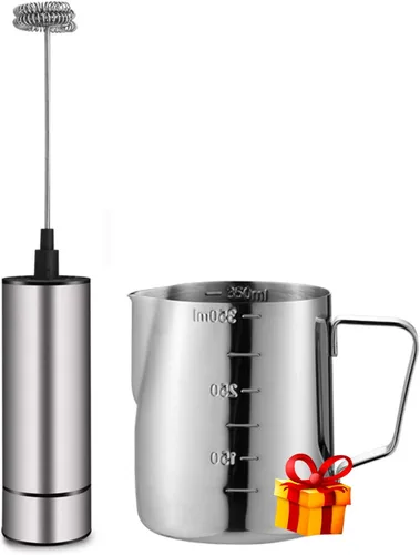 Espumador de Leche de Mano Operado a Batería, Espumador de Café para Espumado de Leche, Espumador Mini para Café Latte/Capuchino, Mezclador para