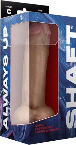 Miniatura 5 de Model C - Consolador realista curvado hacia abajo con bolas, juguetes sexuales de silicona líquida de doble densidad para mujeres y hombres