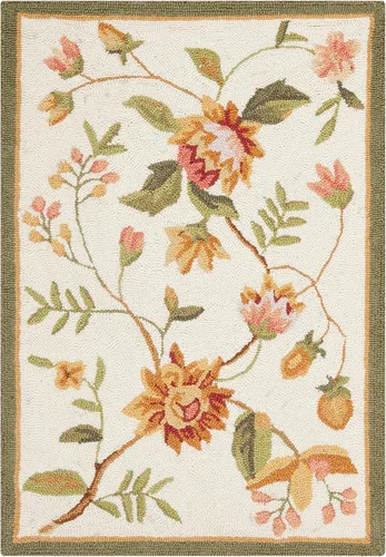 Miniatura 24 de SAFAVIEH Chelsea Collection - Alfombra decorativa de 1 pies 8 pulgadas x 2 pies 6 pulgadas, color negro, lana de campo francesa enganchada a mano