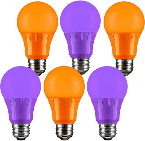 Miniatura 8 de Sunlite 40452 - Foco de luz LED de color A19, 3 W (equivalente a 25 W), base mediana E26, no regulable, certificación UL, decoración de fiestas