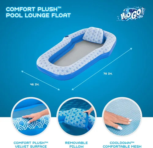 Miniatura 3 de Bestway H2OGO! Flotadores de piscina de felpa de lujo Salones individuales y dobles y tumbonas para adultos