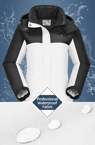 Miniatura 4 de CAMEL CROWN Chaqueta de esquí para mujer, abrigo de nieve de invierno grueso, forro polar cálido, impermeable, chaqueta femenina con capucha