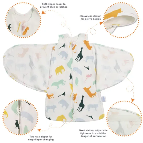 Miniatura 4 de Manta para arrullo para bebé niña y niño, mantas envolventes para recién nacidos, manta envolvente de transición infantil 100% algodón, manta