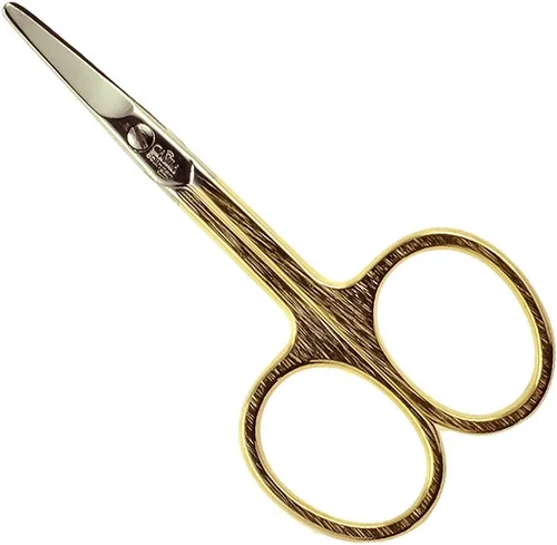 CS01 - Tijeras de uñas de bebé con punta de seguridad para manicura y pedicura, tijeras hipoalergénicas chapadas en oro para el cuidado de uñas de
