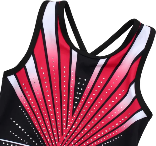 Miniatura 7 de MODAFANS Leotardos de gimnasia para niñas brillantes para bailar ballet, pantalones cortos con espalda cruzada