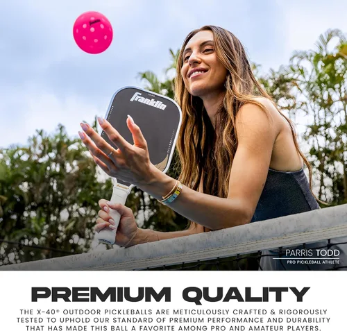 Miniatura 4 de Franklin Sports X-40 pelotas de Pickleball al aire libre - Bola oficial del Pickleball de EE. UU., APP Tour + US Open - Tamaño reglamentario Rosa
