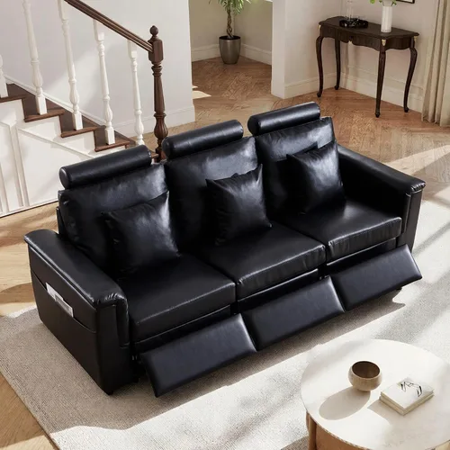 Miniatura 20 de ORRD Consola de almacenamiento multifuncional con soportes dobles para tazas, mesa, estación de carga USB para sofá modular seccional para sala