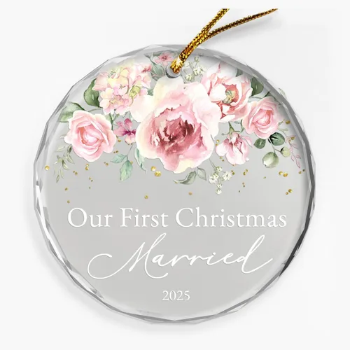 Miniatura 19 de Adorno personalizado de primera Navidad para casados, adornos de cerámica de Navidad con foto foto boda matrimonio nombre personalizado recuerdo 1ª