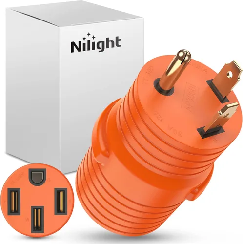Miniatura 14 de Nilight Adaptador de corriente RV de 30 A a 30 A, enchufe de bloqueo de 4 clavijas, convertidor resistente de 125 voltios L14-30P a TT-30R 30 Amp