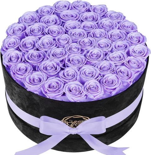 Miniatura 38 de Prifroti 17 flores en una caja de gamuza de lujo, regalos de cumpleaños para mujeres, flores preservadas, regalo de rosas para el día de la madre