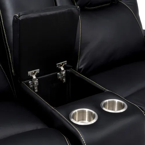 Miniatura 5 de Seatcraft Vienna - Asientos reclinables de cine en casa, cuero de grano superior, reposacabezas eléctrico, soporte lumbar, carga USB, portavasos