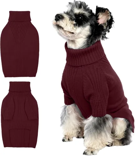 Miniatura 68 de IECOii Suéter extragrande para perro, suéteres térmicos cálidos para perros de raza gigante, ropa de punto, cuello alto de invierno, elástica