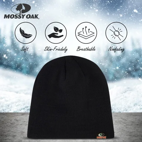 Miniatura 4 de Mossy Oak Men's Rib Knitted Hats - Warm and Cozy Beanie Hat - Men Winter Hat