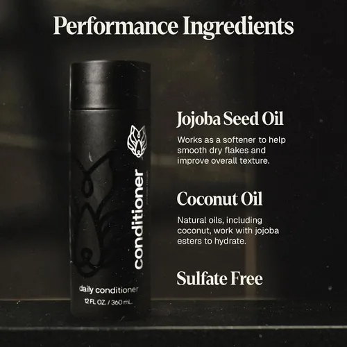 Miniatura 4 de Black Wolf Acondicionador diario, 12 onzas líquidas, acondicionador de cabello de grado de salón para hombres, suaviza, desenreda y bloquea