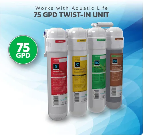 Miniatura 5 de AquaticLife Twist-In 75 GPD RO Membrana Cartucho de filtro de repuesto para ósmosis inversa Sistema de filtro de agua de desionización