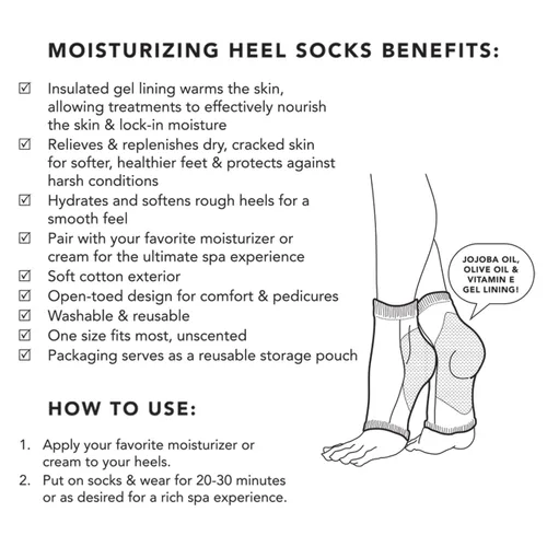 Miniatura 9 de Kitsch - Calcetines hidratantes para tratamiento de talones agrietados – Calcetines de spa reutilizables para mujeres y hombres con forro de gel