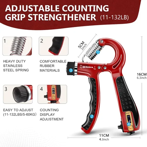 Miniatura 3 de Kit de entrenamiento de fuerza de agarre de 13 piezas, fortalecedor de agarre de mano, fortalecedor de antebrazo, fortalecedor de dedos, ejercitador