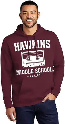 Miniatura 2 de fresh tees Stranger - Sudadera unisex para mujer y hombre, Hawkins Middle School A.V. Club Sudadera con capucha