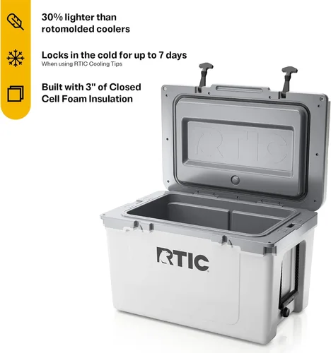 Miniatura 2 de RTIC Refrigerador duro ultraligero de 52 cuartos de galón con aislamiento portátil para playa, bebidas, bebidas, campamento, picnic, pesca, barco