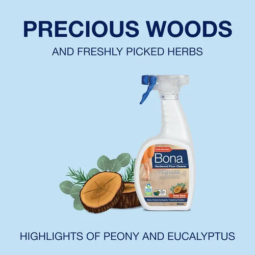 Miniatura 4 de Bona® Spray limpiador de pisos de madera dura, 32 onzas líquidas, madera de cedro, incluye botella llena + recambio de concentrado para limpieza
