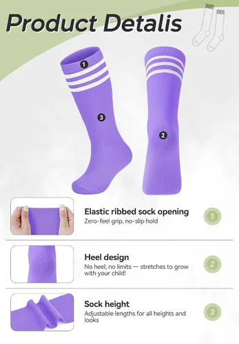 Miniatura 79 de Zando Calcetines de fútbol para niños, hasta la rodilla, para jóvenes, béisbol, fútbol, sóftbol, niños y niñas, de algodón suave sobre