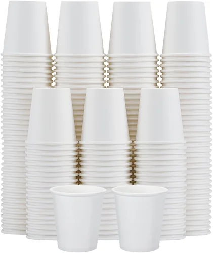 Miniatura 18 de Clawsoff Paquete de 300 vasos de papel de 3 onzas, vasos desechables para baño, vasos pequeños para enjuague bucal, mini vasos de papel de 3 onzas