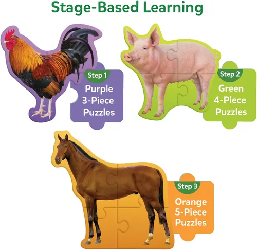 Miniatura 5 de Skillmatics Rompecabezas Paso a Paso – Rompecabezas de 40 Piezas y Rompecabezas para Niños Pequeños, Animales de Granja, Rellenos de Calcetines