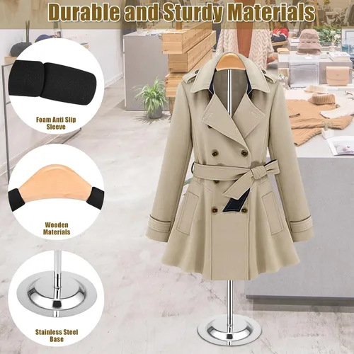 Miniatura 3 de Soporte de hombro flexible ajustable para camisetas, soporte para camisas, estante portátil de exhibición de ropa, soporte de exhibición de Estilo 2