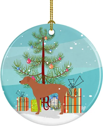 Miniatura 76 de Caroline's Treasures American Toy Fox Terrier - Adorno de cerámica de Navidad para colgar en el árbol de Navidad, decoración para el hogar, Navidad