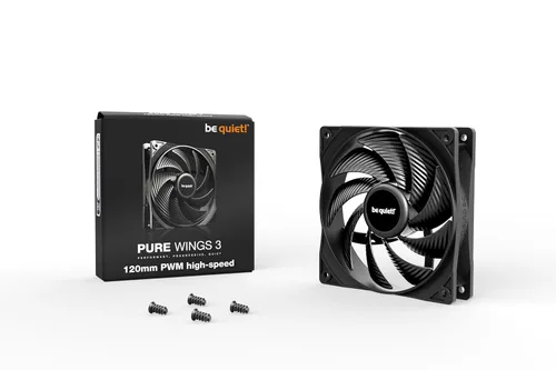 Miniatura 3 de be quiet! Pure Wings 3 Ventilador de caja de alta velocidad PWM de 4.724 in Motor de bucle cerrado con regulación de velocidad Presión de aire