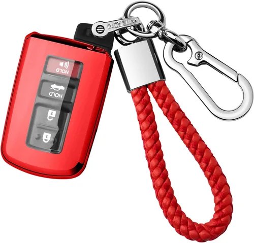 Miniatura 9 de Funda con llavero para llave de automóvil de suave poliuretano termoplástico y protección de 360 grados, compatible con llave inteligente (plateado)