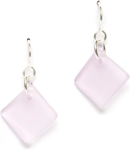 Miniatura 14 de Delicate Diamond Sea Glass Earrings, Beach Glass Earrings for Women by EcoSeaCo, using sustainable, recycled and repurposed material. Handmade