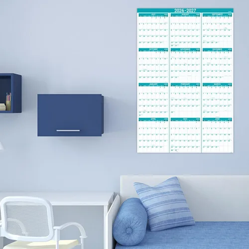 Miniatura 6 de Calendario anual de pared 2024, de una página, para organizar, con fecha juliana de enero a diciembre, papel grueso prémium, disposición vertical