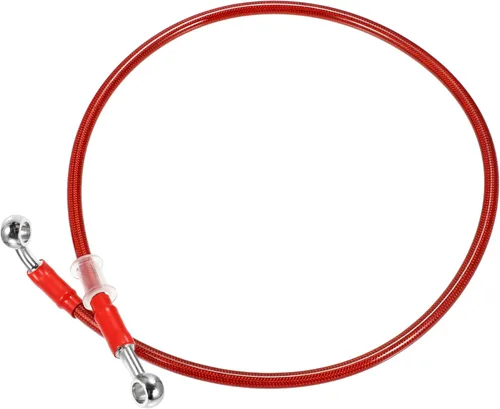 Miniatura 12 de X AUTOHAUX 25.6 in 25.59" Longitud 0.394 in ID motocicleta hidráulico freno manguera tubo tubo 28° 0° acero inoxidable trenzado cable para ATV