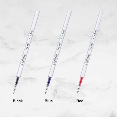 Miniatura 5 de Recargas de bolígrafos de gel rojo, paquete de 6 recargas de bolígrafo de gel retráctil, punta fina de 0.5 mm, escritura suave y secado rápido