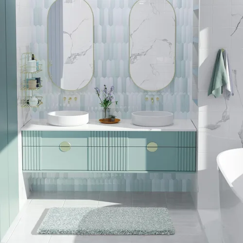 Miniatura 13 de Yimobra Alfombra de baño de felpa esponjosa, súper lanuda suave, cómoda, antideslizante, absorbente de agua, alfombra de baño de microfibra que se