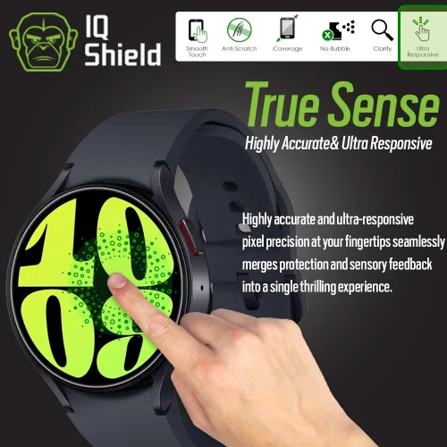 Miniatura 8 de IQShield Paquete de 6 protectores de pantalla para Samsung Galaxy Watch 7, 6, 5, 4 (1.575 pulgadas) / Watch FE (1.575 pulgadas) - Fácil instalación
