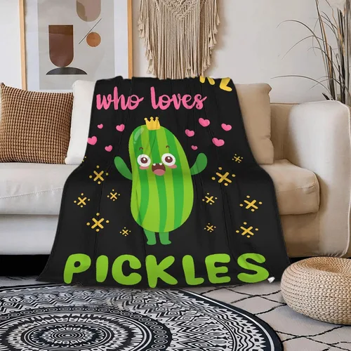 Miniatura 3 de La manta de Pickles es súper suave y cálida, la manta de franela ligera es para uso en todas las estaciones, una gran opción para regalos de 50 x 40