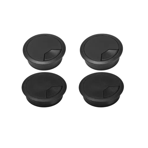 Paquete de 4 ojales redondos de escritorio de oficina de 2 pulgadas, tapas de agujeros para cables, organizador de cable con hebilla oculta para
