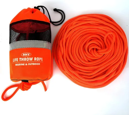 Miniatura 4 de BNY - Bolsa de tiro para rescate acuático con cuerda flotante reflectante de 98 pies, línea de lanzamiento flotante para kayak, navegación en aguas