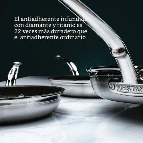 Miniatura 4 de Hestan ProBond Forged TITUM - Sartén Profesional de Acero Inoxidable con Revestimiento, Antiadherente, (31.8 cm), Compatible con Inducción