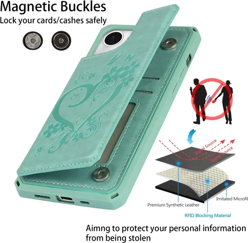 Miniatura 4 de Cavor para iPhone 13 Funda con Tarjetero iPhone 13 Funda Tipo Cartera, para iPhone 13 Funda para Hombres Mujeres, Fundas para iPhone 13 Funda