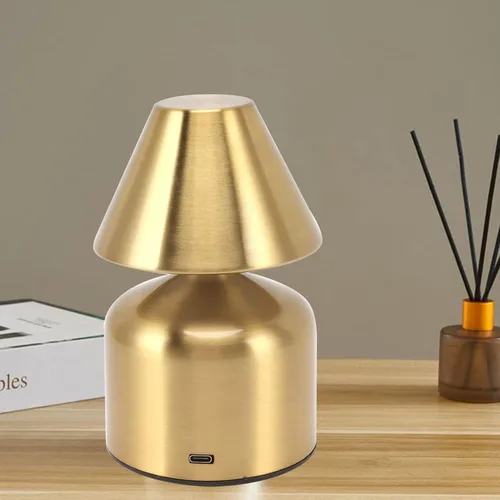 Miniatura 2 de Focket Lámpara de mesa inalámbrica, 3 colores de atenuación continua USB recargable, lámpara de escritorio LED de 1800 mAh, funciona