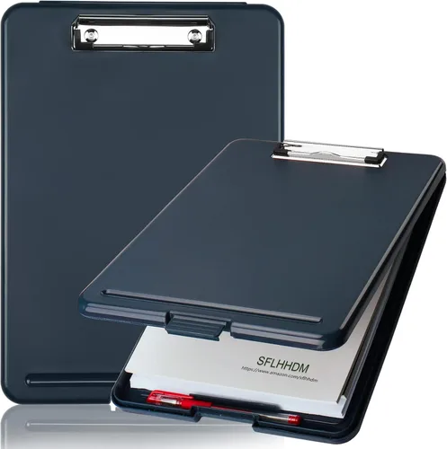 Miniatura 12 de Portapapeles con almacenamiento, portapapeles de almacenamiento con clip, portapapeles plegables para enfermeras, para papeles de 8.5x11, estuches