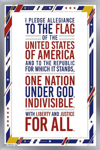 Miniatura 8 de Trends International The United States Of America - Pledge Of Allegiance Wall Poster, 14.725" x 22.375", Barnwood Framed Version