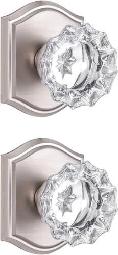 Miniatura 29 de Pomos de Puerta de Vidrio para Interiores, Estilo Vintage, Pomos de Puerta de Cristal de Privacidad con Cerradura, Pomos de Puerta de Latón Antiguo
